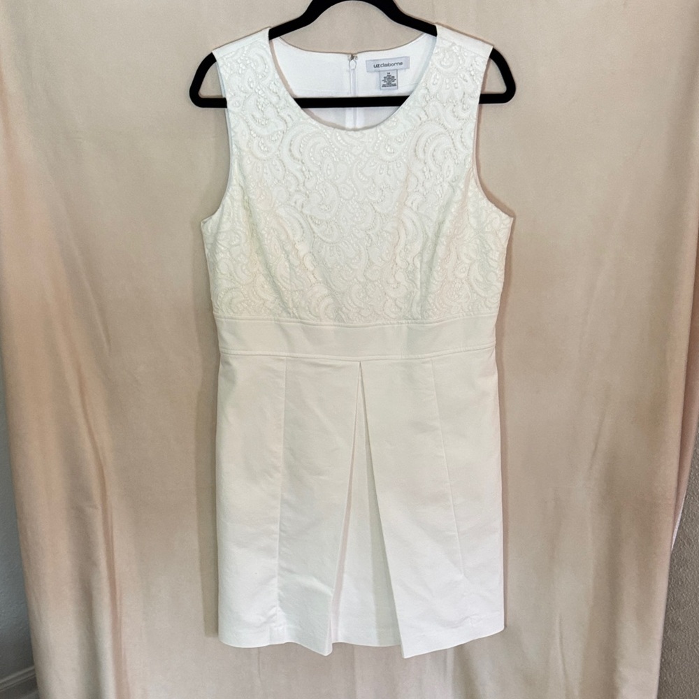 NWOT Liz Claiborne Ivory Lace Mini Dress